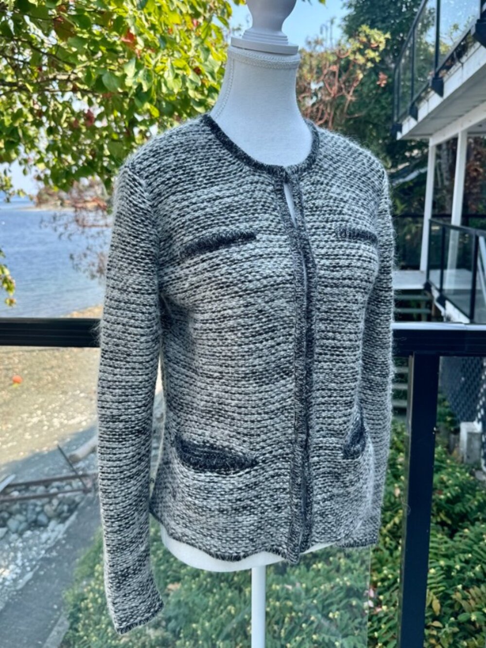 Esprit Very Soft Wool Blend Black and Grey Cardigan